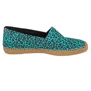 YSL Saint Laurent 605951 Men's Blue Fabric Olona Stampa Espadrille Shoes, 41, 44